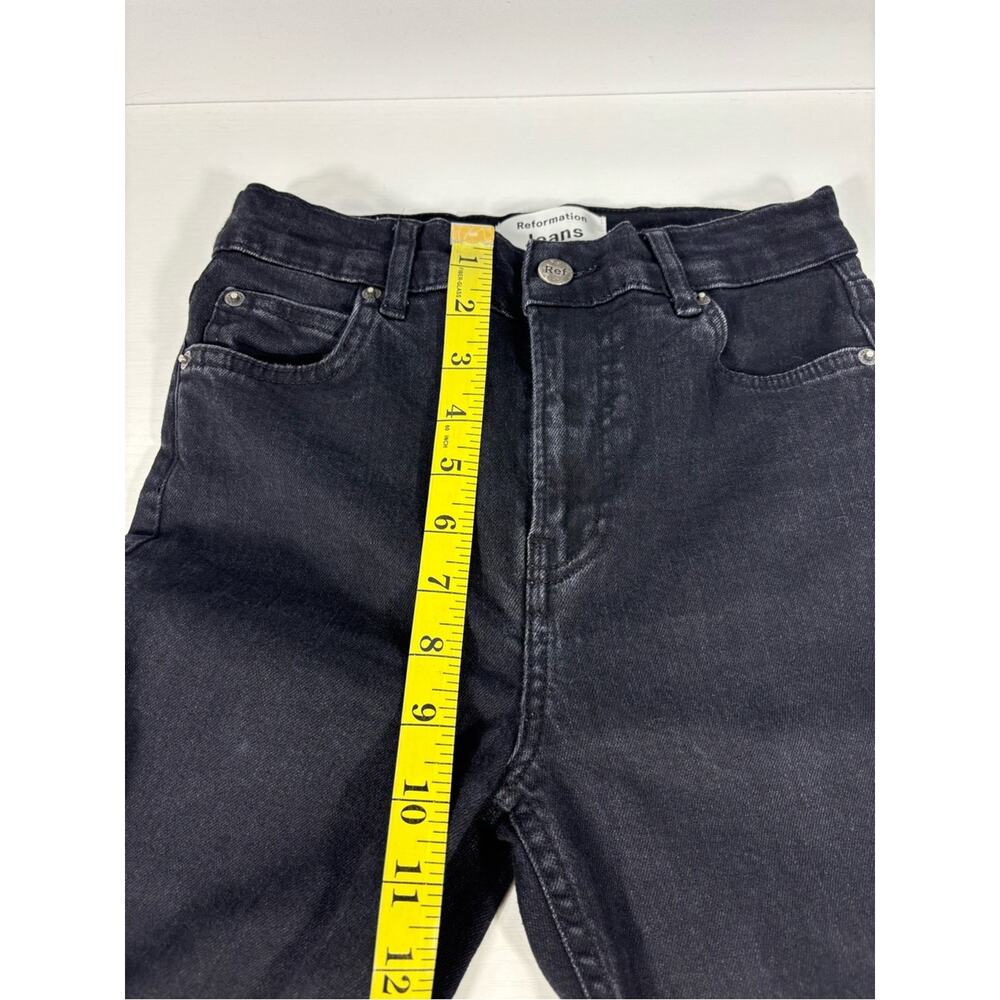 Reformation Piper High Rise Skinny Jeans Black Wash Size 25 1186 - Picture 5 of 9